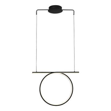 LED lestenec na jeklenem lanku ODETTA LED/30W/230V 4000K črna