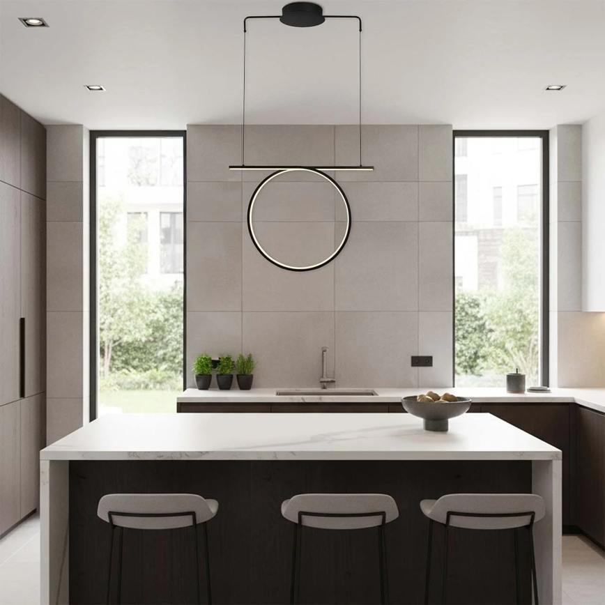 LED lestenec na jeklenem lanku ODETTA LED/30W/230V 4000K črna