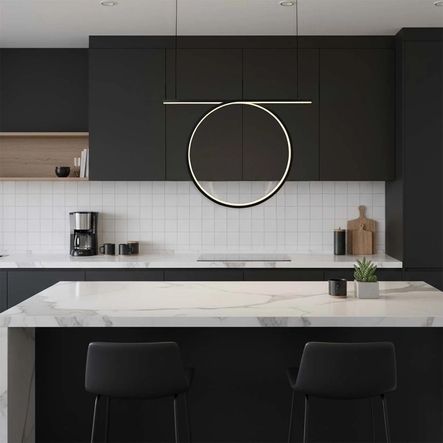 LED lestenec na jeklenem lanku ODETTA LED/30W/230V 4000K črna