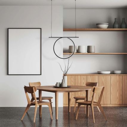 LED lestenec na jeklenem lanku ODETTA LED/30W/230V 4000K črna