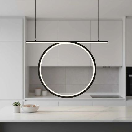 LED lestenec na jeklenem lanku ODETTA LED/30W/230V 4000K črna