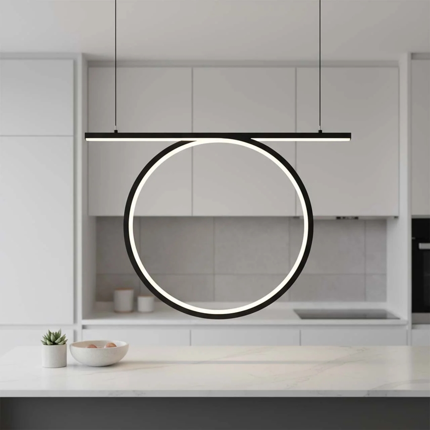 LED lestenec na jeklenem lanku ODETTA LED/30W/230V 4000K črna