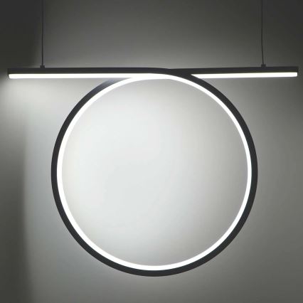 LED lestenec na jeklenem lanku ODETTA LED/30W/230V 4000K črna