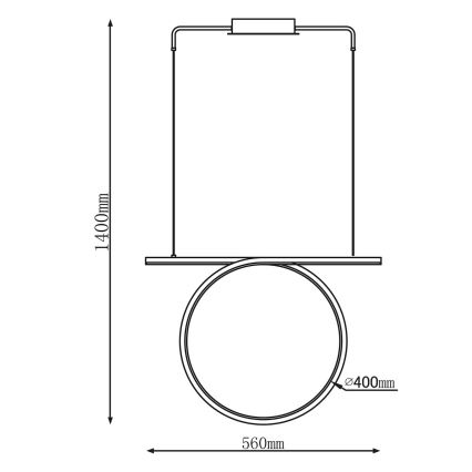 LED lestenec na jeklenem lanku ODETTA LED/30W/230V 4000K črna