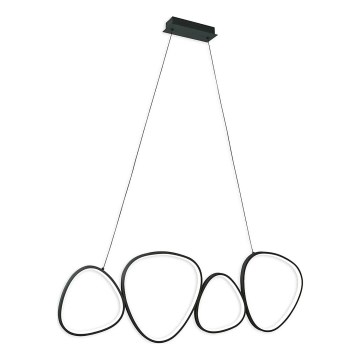 LED lestenec na jeklenem lanku PETRA LED/48W/230V 4000K črna