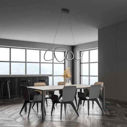 LED lestenec na jeklenem lanku PETRA LED/48W/230V 4000K črna