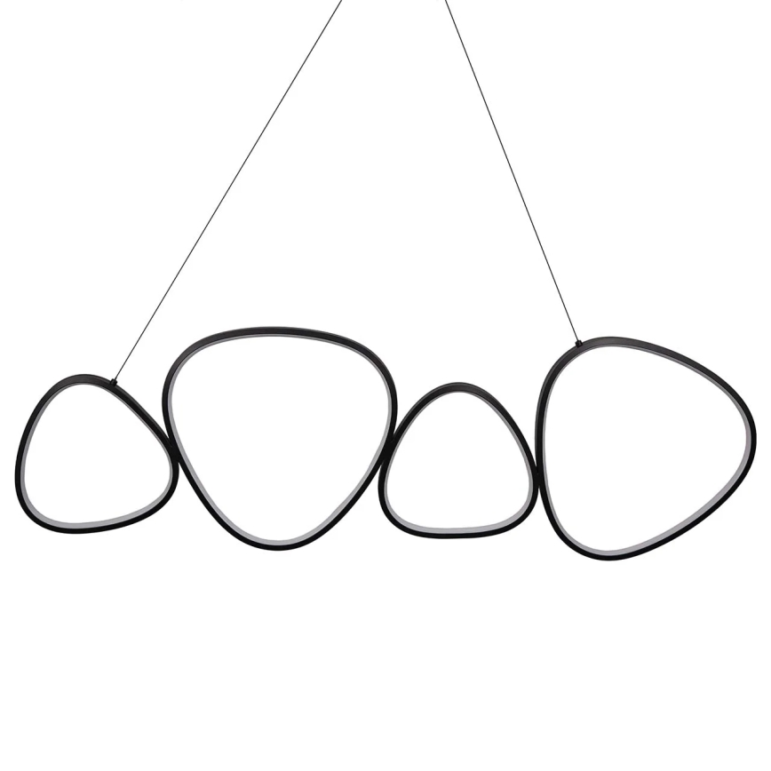 LED lestenec na jeklenem lanku PETRA LED/48W/230V 4000K črna