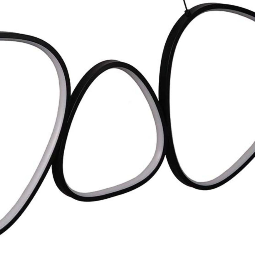 LED lestenec na jeklenem lanku PETRA LED/48W/230V 4000K črna