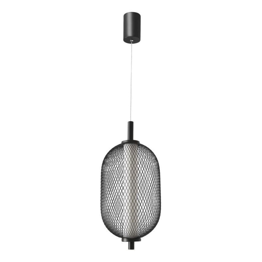LED lestenec na jeklenem lanku PUMA LED/10W/230V, premer 15 cm, črn