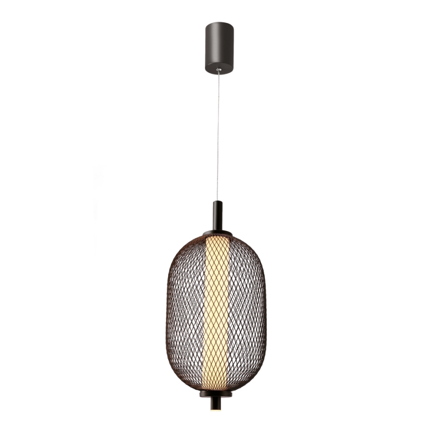 LED lestenec na jeklenem lanku PUMA LED/10W/230V, premer 15 cm, črn