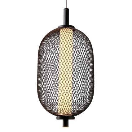 LED lestenec na jeklenem lanku PUMA LED/10W/230V, premer 15 cm, črn