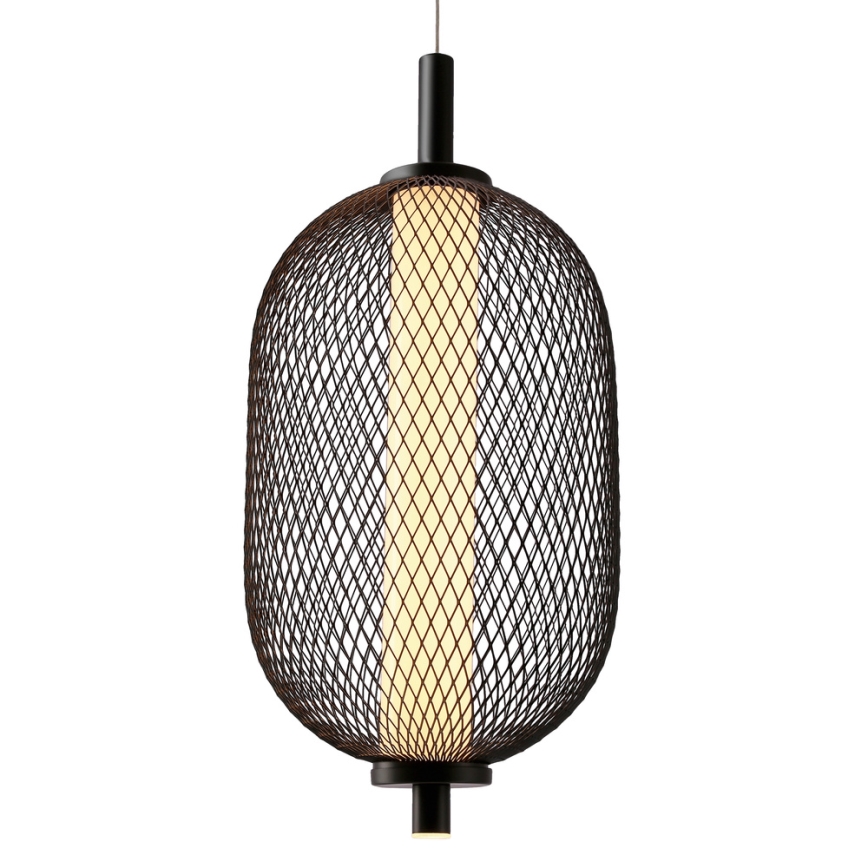 LED lestenec na jeklenem lanku PUMA LED/10W/230V, premer 15 cm, črn