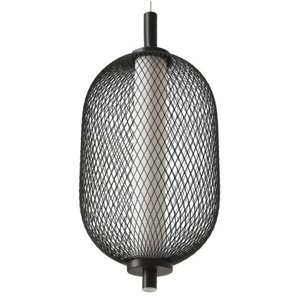 LED lestenec na jeklenem lanku PUMA LED/10W/230V, premer 15 cm, črn