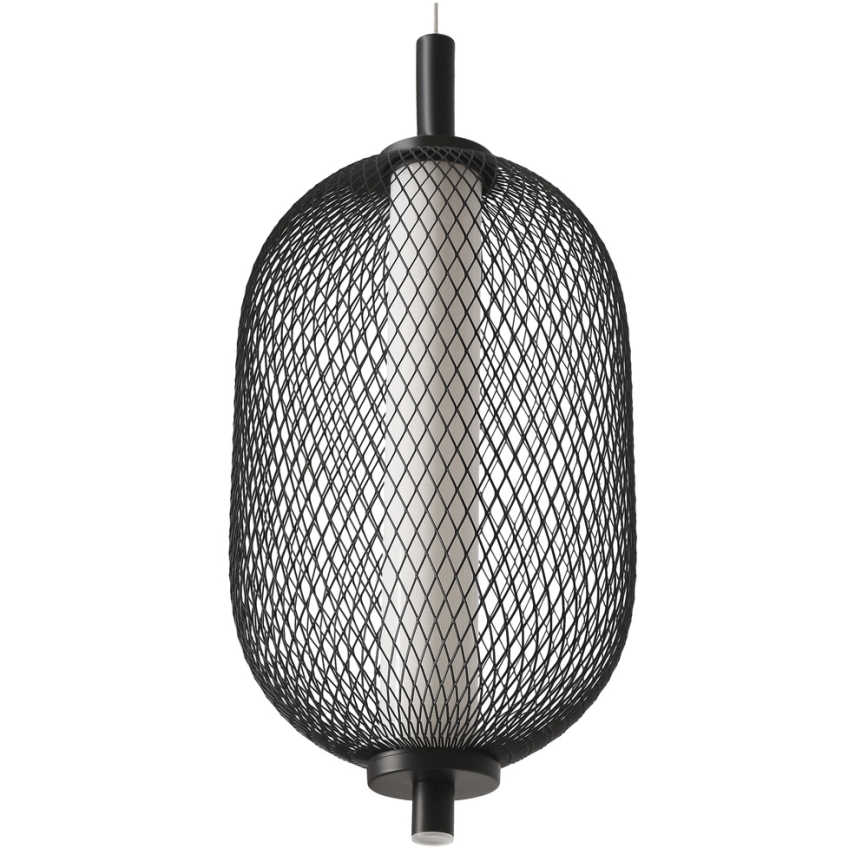 LED lestenec na jeklenem lanku PUMA LED/10W/230V, premer 15 cm, črn