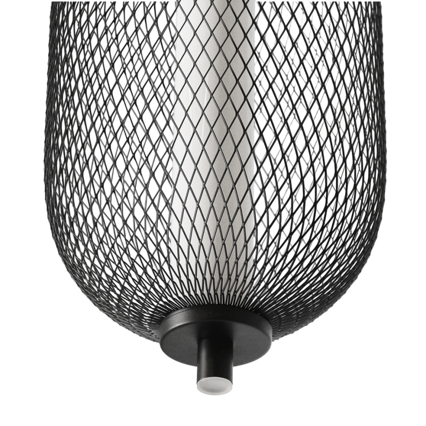 LED lestenec na jeklenem lanku PUMA LED/10W/230V, premer 15 cm, črn
