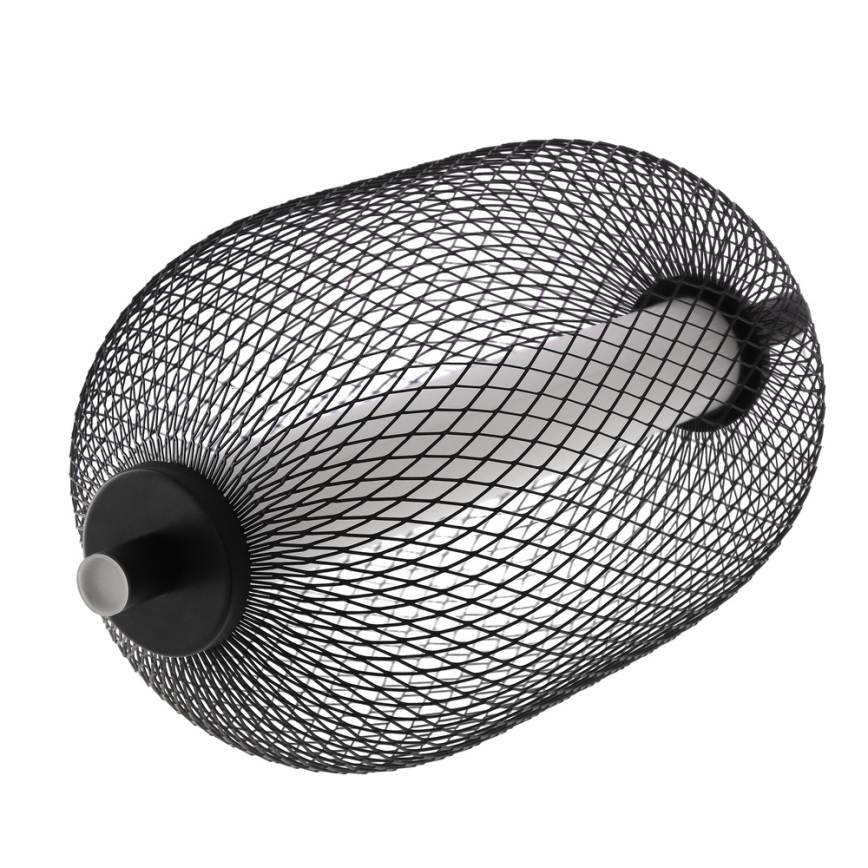 LED lestenec na jeklenem lanku PUMA LED/10W/230V, premer 15 cm, črn