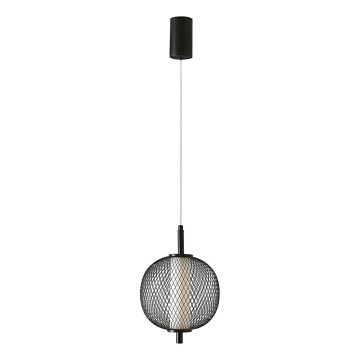 LED lestenec na jeklenem lanku PUMA LED/10W/230V, premer 20 cm, črna