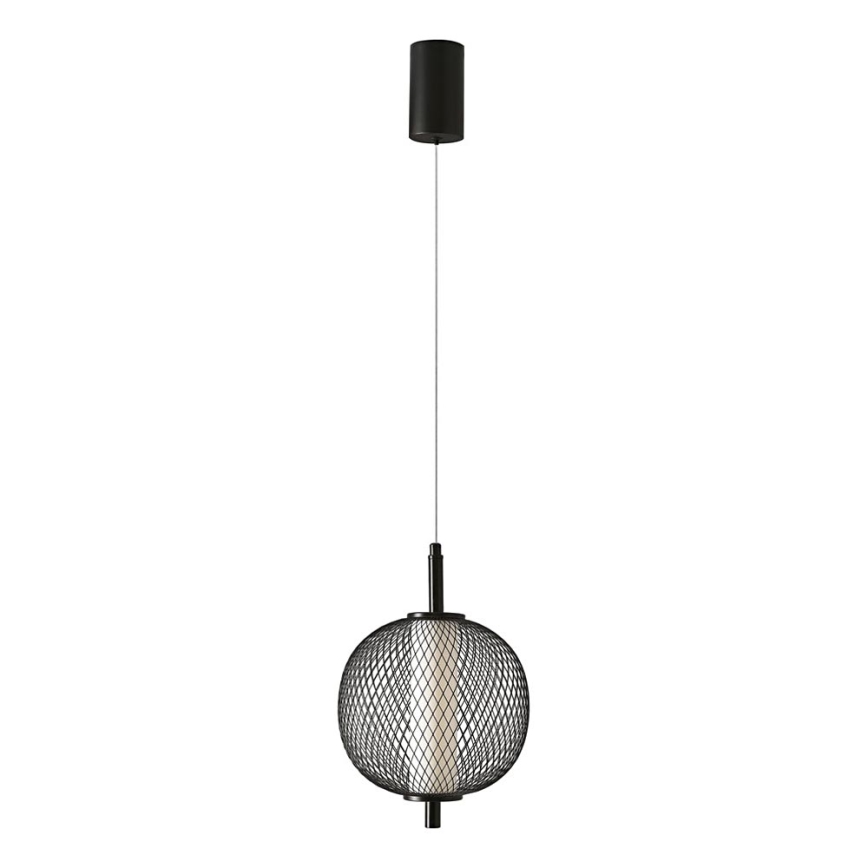LED lestenec na jeklenem lanku PUMA LED/10W/230V, premer 20 cm, črna