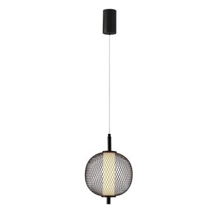 LED lestenec na jeklenem lanku PUMA LED/10W/230V, premer 20 cm, črna
