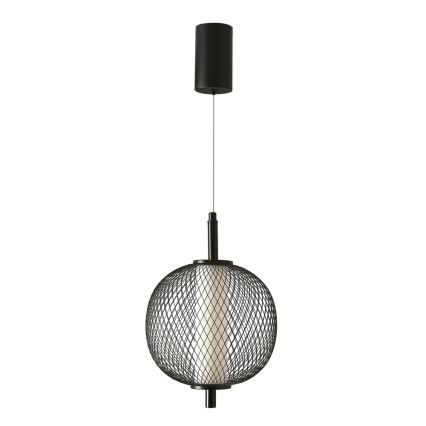 LED lestenec na jeklenem lanku PUMA LED/10W/230V, premer 20 cm, črna
