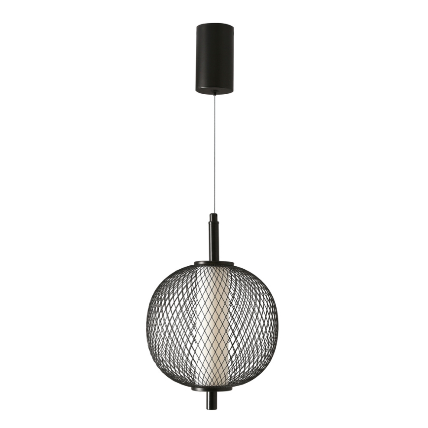 LED lestenec na jeklenem lanku PUMA LED/10W/230V, premer 20 cm, črna