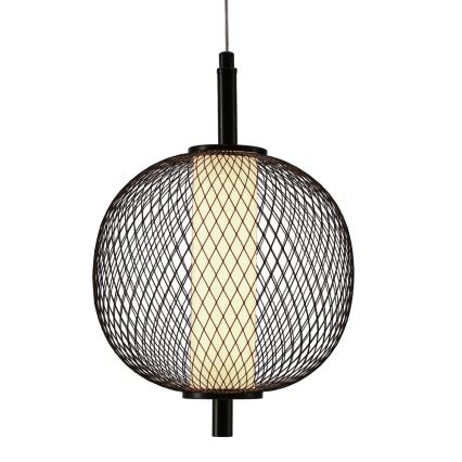 LED lestenec na jeklenem lanku PUMA LED/10W/230V, premer 20 cm, črna