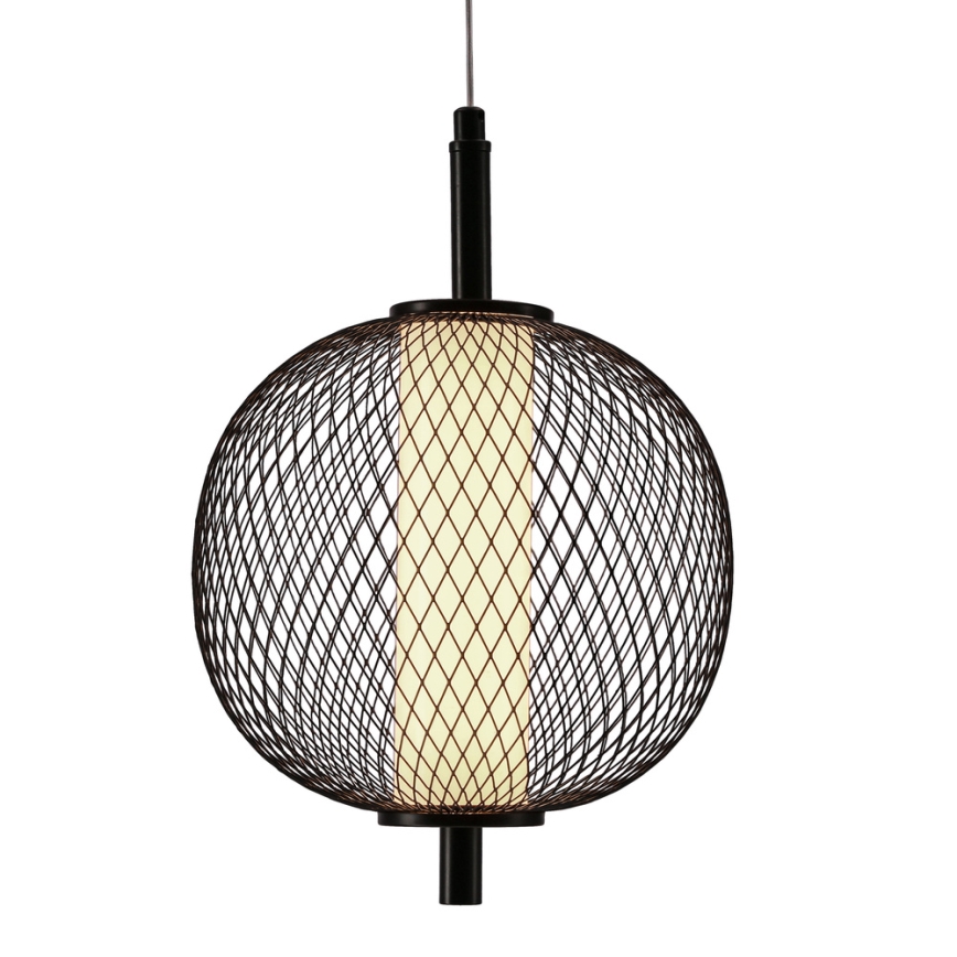 LED lestenec na jeklenem lanku PUMA LED/10W/230V, premer 20 cm, črna