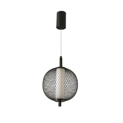 LED lestenec na jeklenem lanku PUMA LED/10W/230V, premer 20 cm, črna