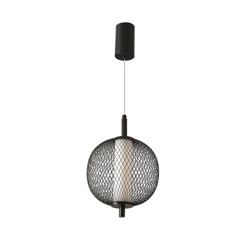LED lestenec na jeklenem lanku PUMA LED/10W/230V, premer 20 cm, črna