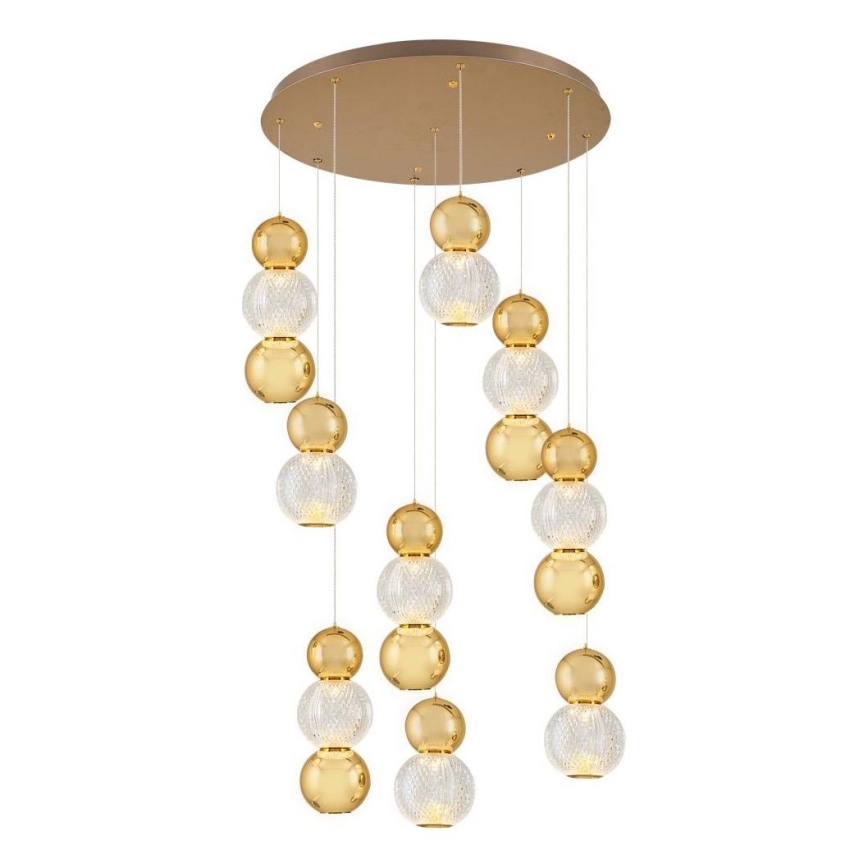 LED lestenec na jekleni vrvi CREMONA LED/51W/230V 3000K zlat