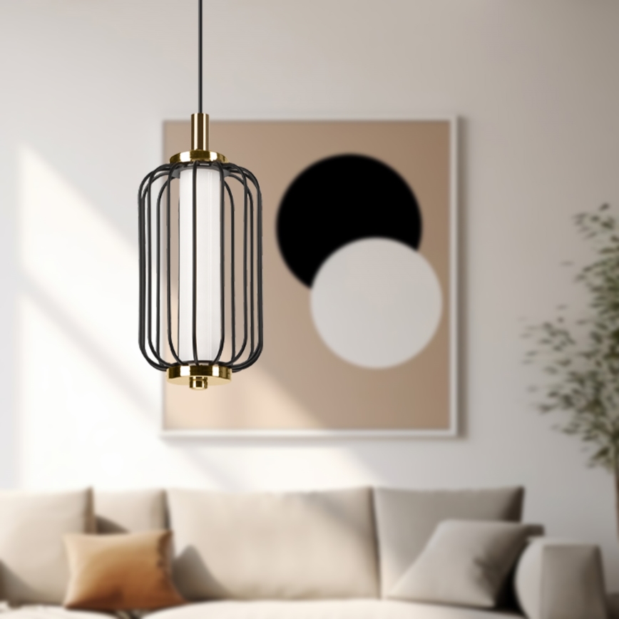 LED lestenec na jekleni vrvici BONNIE LED/10W/230V 3000K črna