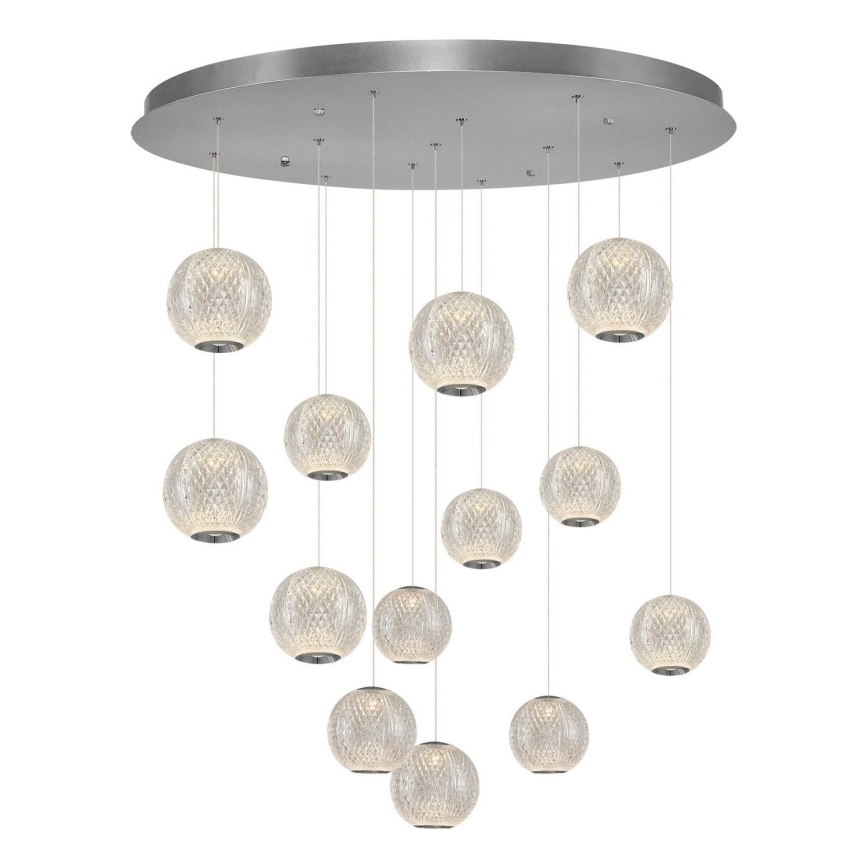 LED lestenec na jekleni vrvici CREMONA 13xLED/5W/230V 3000K matni krom