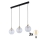 LED lestenec na jekleni vrvici DEVON 3xE27/15W/230V črna/prozorna
