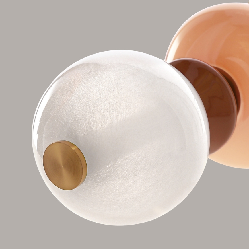 LED lestenec na jekleni vrvici FLORES LED/15W/230V zlata/oranžna/rjava