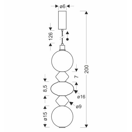 LED lestenec na jekleni vrvici FLORES LED/15W/230V zlata/oranžna/rjava