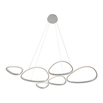 LED lestenec na jekleni vrvici HELIX LED/61W/230V, srebrne barve