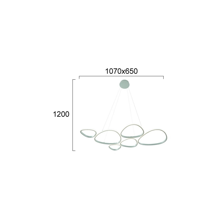 LED lestenec na jekleni vrvici HELIX LED/61W/230V, srebrne barve