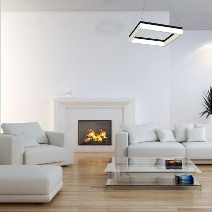 LED lestenec na jekleni vrvici NERO LED/32W/230V