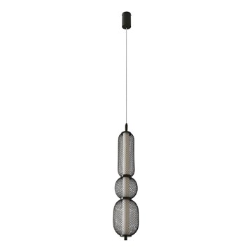 LED lestenec na jekleni vrvici PUMA LED/15W/230V, premer 14 cm, črna