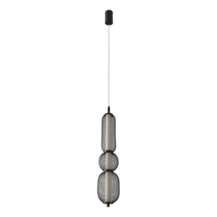 LED lestenec na jekleni vrvici PUMA LED/15W/230V, premer 14 cm, črna