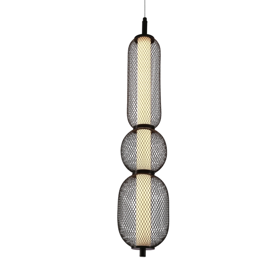 LED lestenec na jekleni vrvici PUMA LED/15W/230V, premer 14 cm, črna