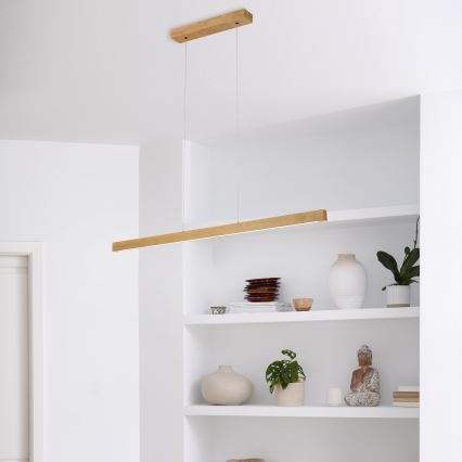 LED lestenec na jekleni vrvici VERDE LED/18W/230V 3000K 106 cm hrast