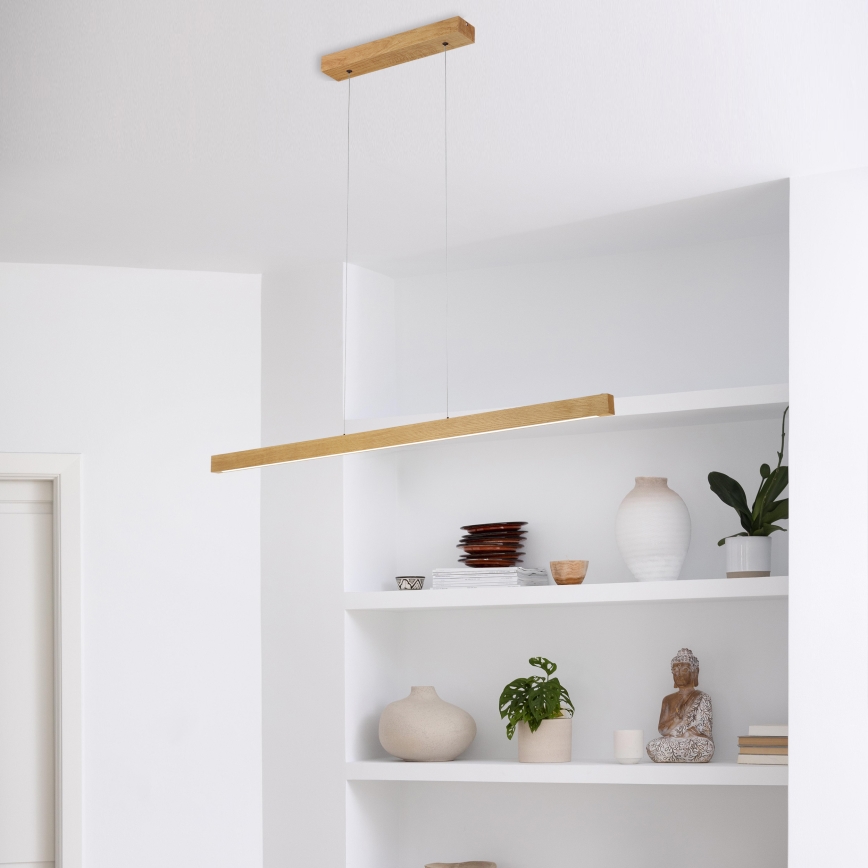 LED lestenec na jekleni vrvici VERDE LED/18W/230V 3000K 106 cm hrast