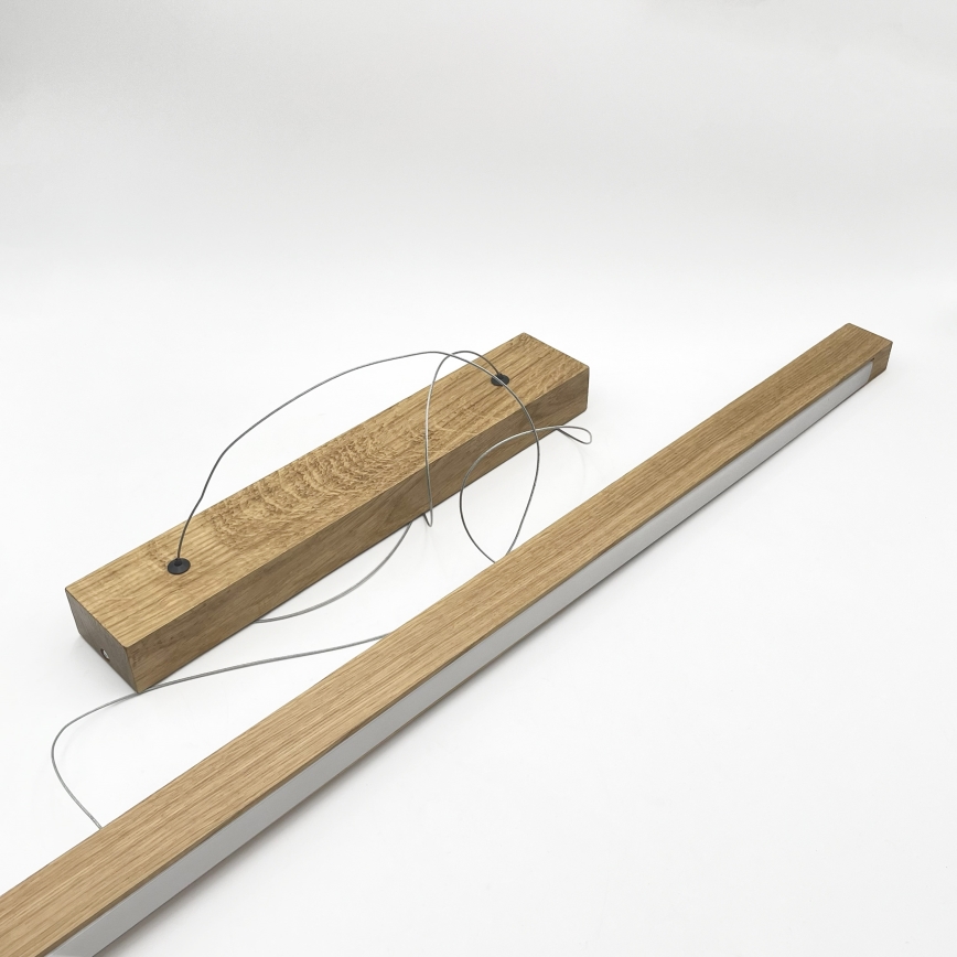 LED lestenec na jekleni vrvici VERDE LED/18W/230V 3000K 106 cm hrast