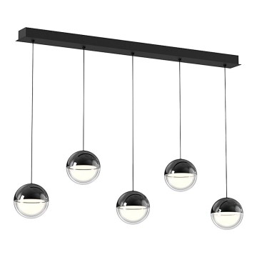 LED lestenec na jekleni vrvici ZIREA LED/30W/230V črna