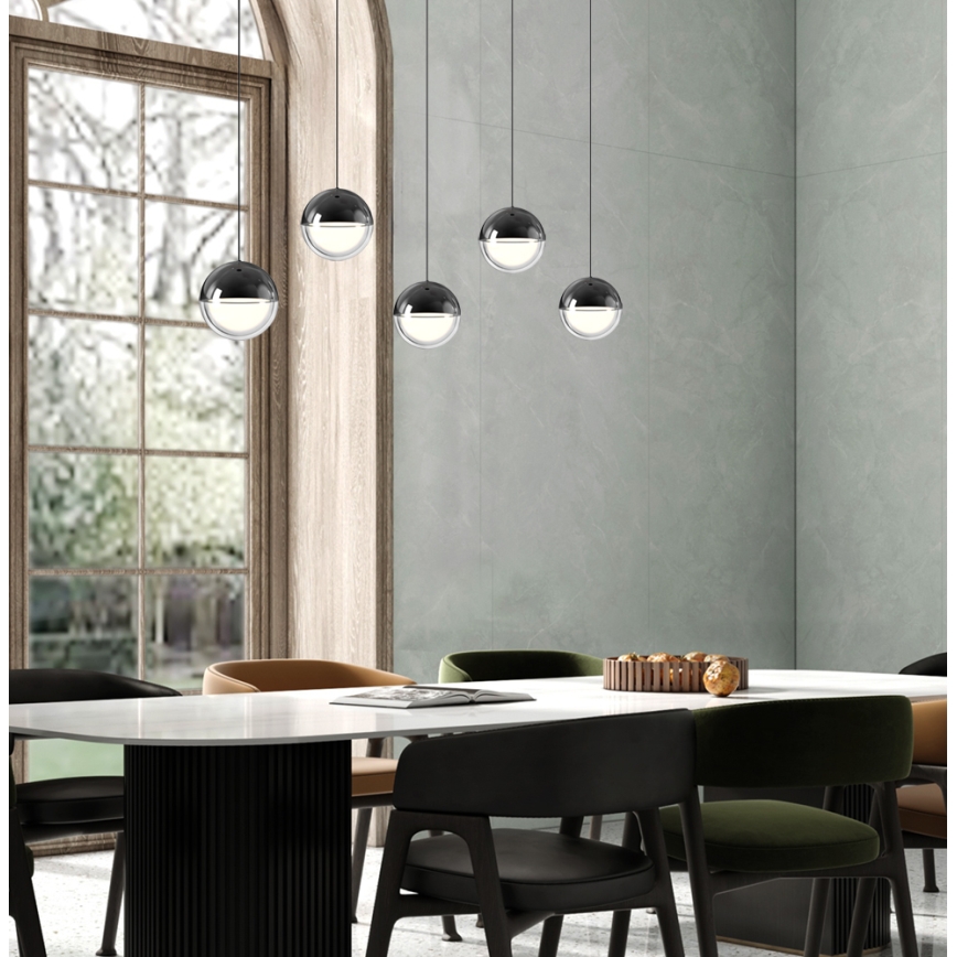LED lestenec na jekleni vrvici ZIREA LED/30W/230V črna