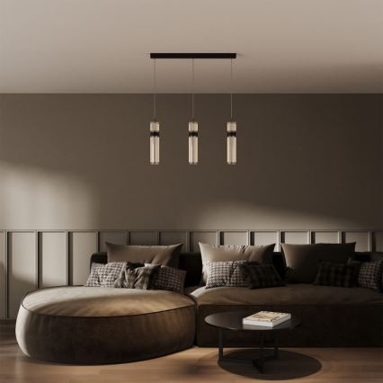 LED lestenec na kablu AMBIENTE 3xLED/6W/230V 3000/4000/6000K črna