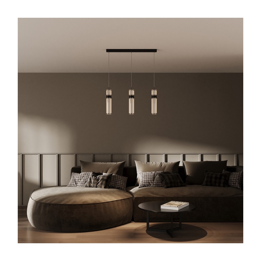 LED lestenec na kablu AMBIENTE 3xLED/6W/230V 3000/4000/6000K črna