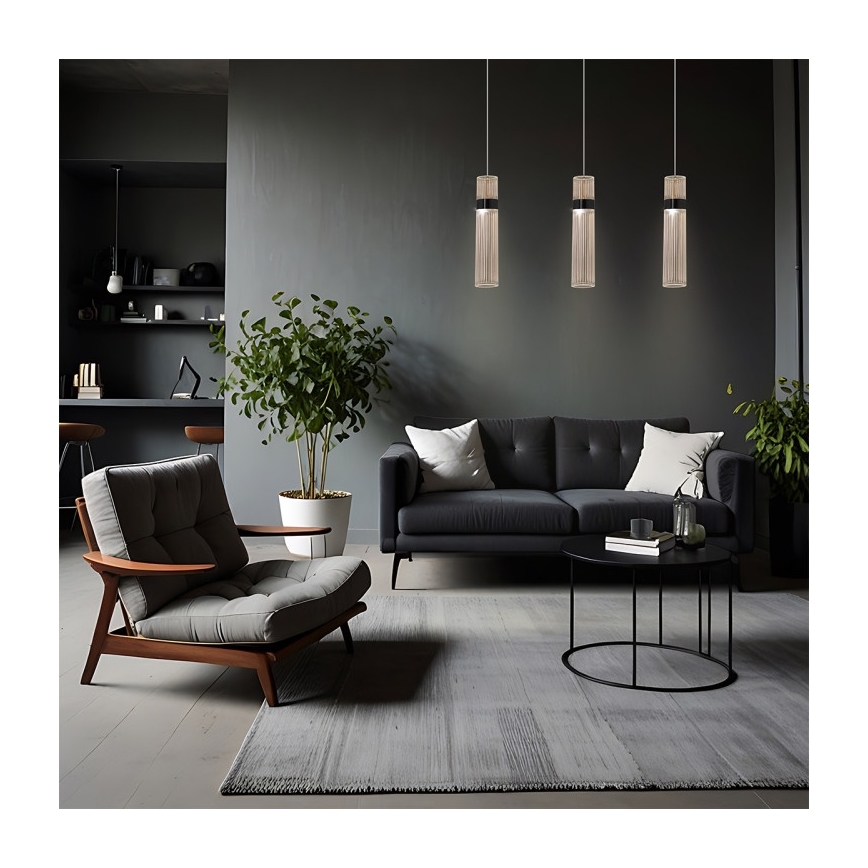 LED lestenec na kablu AMBIENTE 3xLED/6W/230V 3000/4000/6000K črna