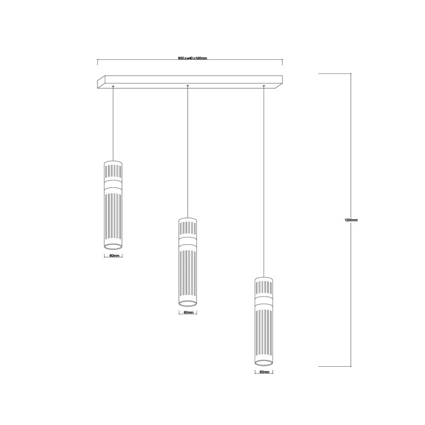 LED lestenec na kablu AMBIENTE 3xLED/6W/230V 3000/4000/6000K črna